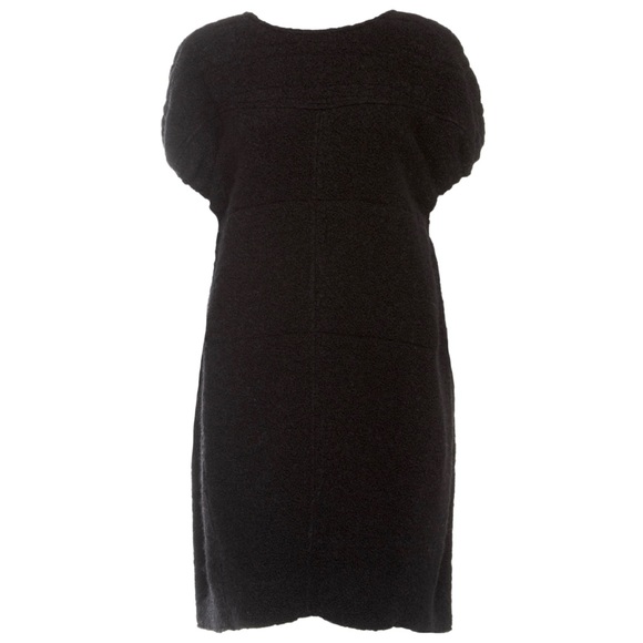 CÉLINE BLACK WOOL TWEED COCOON QUILTED DRESS SIZE 38 BY PHOEBE PHILO - Picture 6 of 11